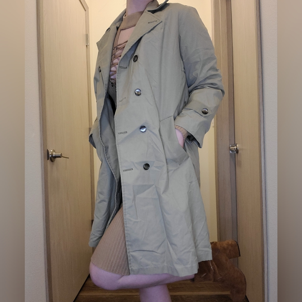 Beige trench coat